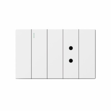 S series 1 Gang 1 Way Switch With Ltalian Round Socket/2 Gang 2 Way Switch With Ltalian Round Socket