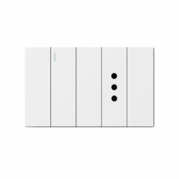 S series 1 Gang 1 Way Switch With Ltalian Round Socket With Ground/2 Gang 2 Way Switch With Ltalian Round Socket With Ground