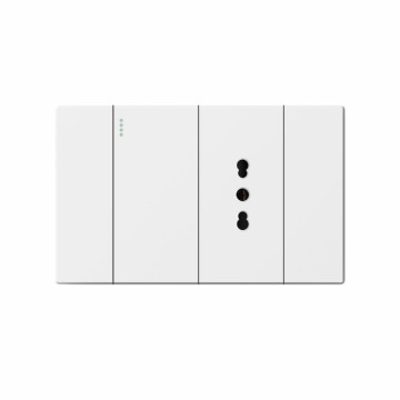 S series 1 Gang 1 Way Switch With Ltalian  Socket With Ground/2 Gang 2 Way Switch With Ltalian Socket With Ground