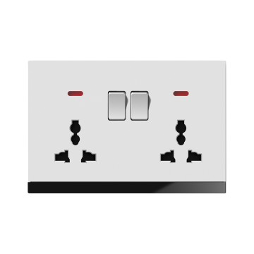 A8 2*universal switch socket with neon