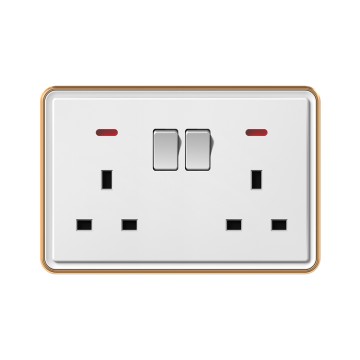 X10 2*13A switch socket with neon