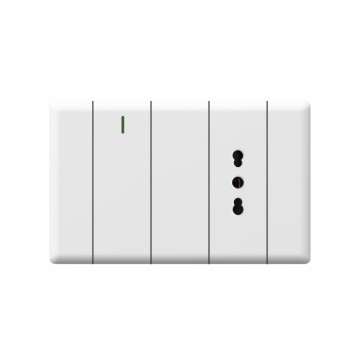 T10 1 gang Italian socket with ground (1/3)