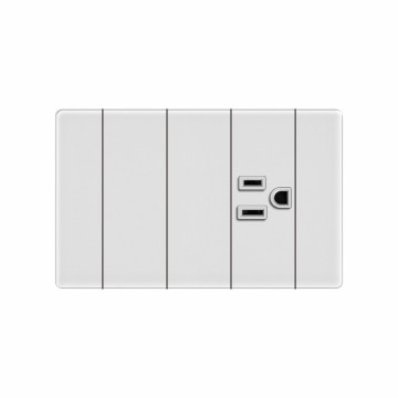 T22 2 gang American 3 pin socket (1/3)