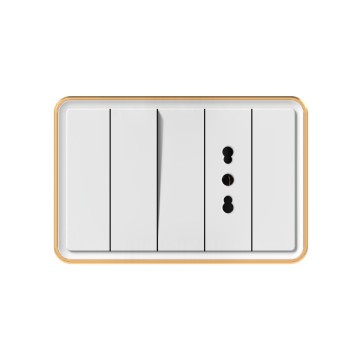 X9 1 gang Italian socket with ground (1/3)