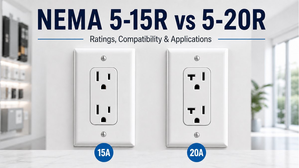 NEMA 5-15R vs 5-20R: Ratings, Compatibility & Applications