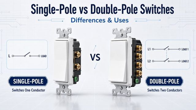 What is the difference between a single and double pole switch?