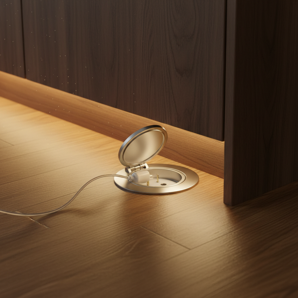 Recessed Floor Socket For Cabinet Lighting