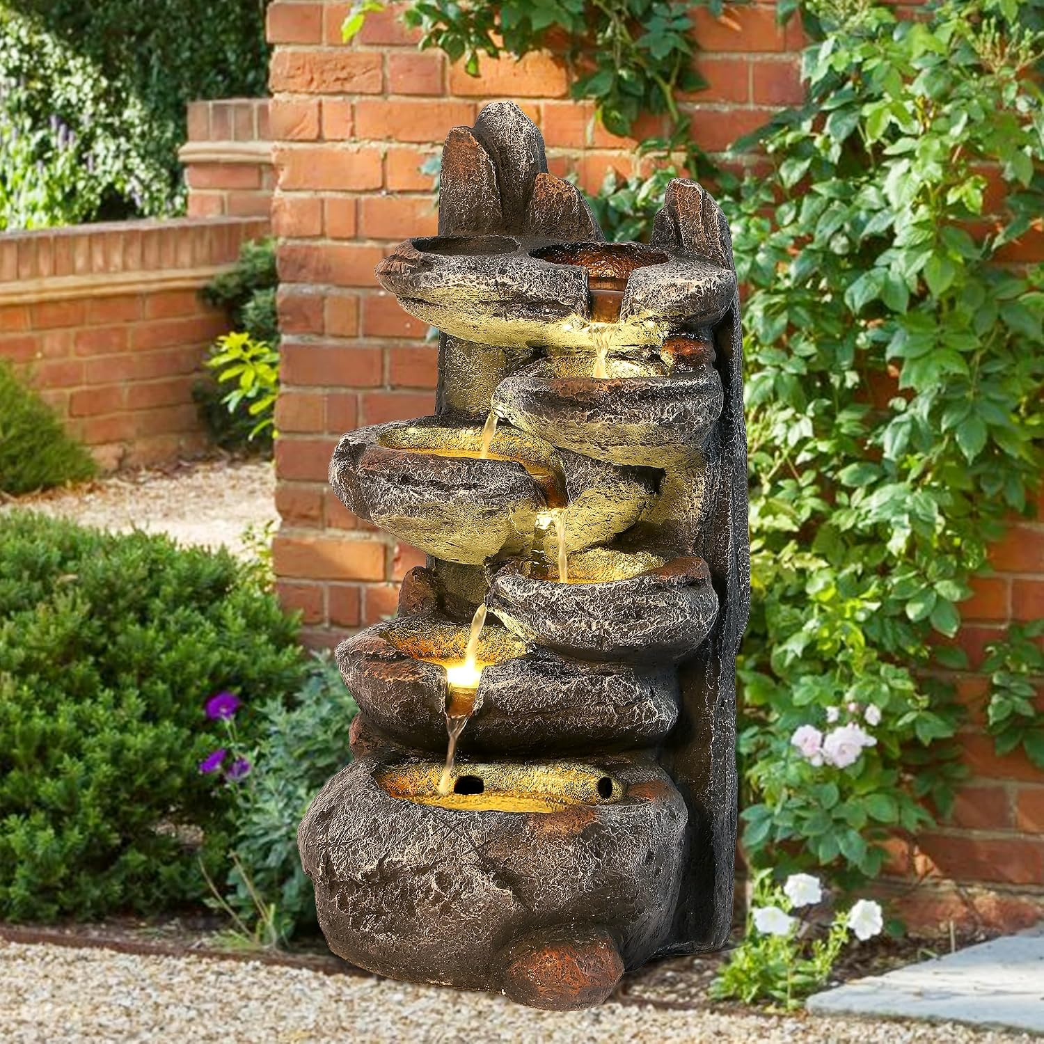 Tiered Stone Water Fountain