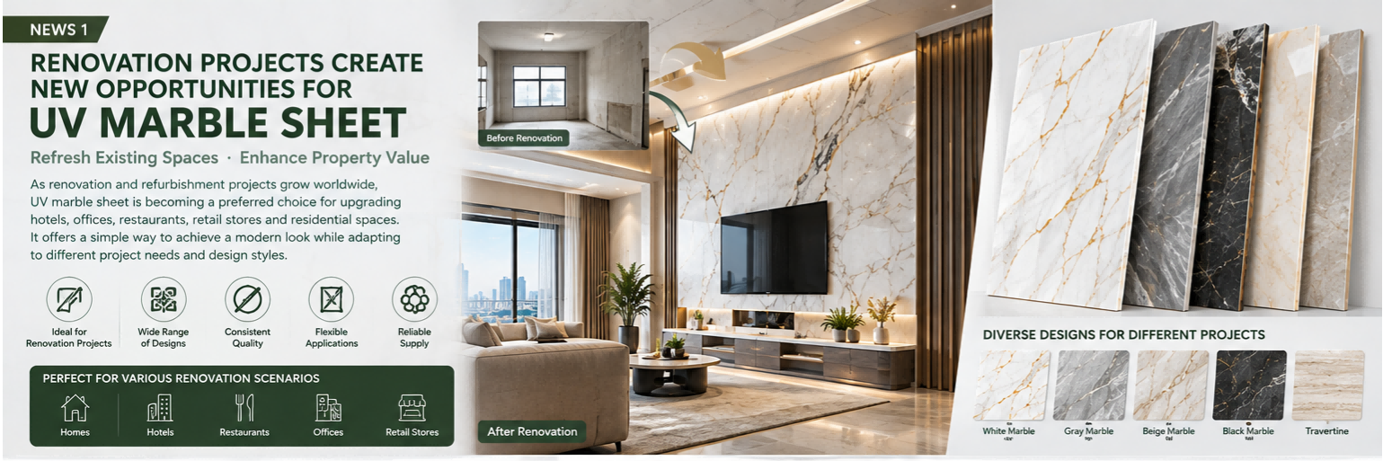 تُتيح مشاريع التجديد فرصًا جديدة لمصنعي ألواح الرخام المعالج بالأشعة فوق البنفسجية.