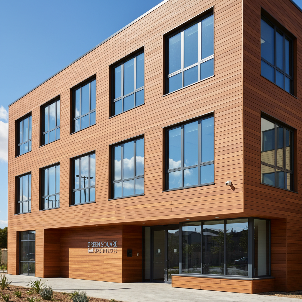 Wood Panel Wpc For Commercial Facade Cladding