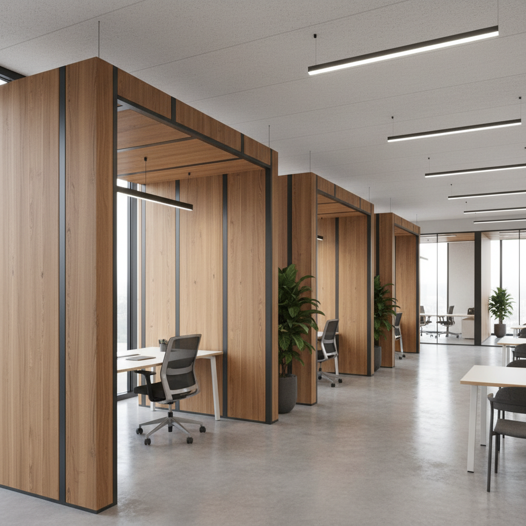 Wpc Wood Panel For Office Partitioning