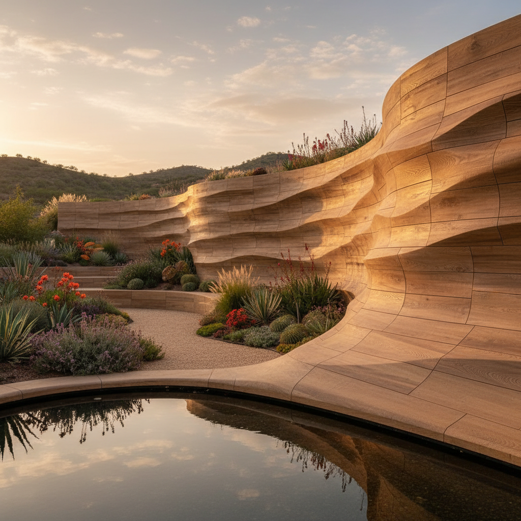 3d Wpc Wall Panel For Landscape Architecture
