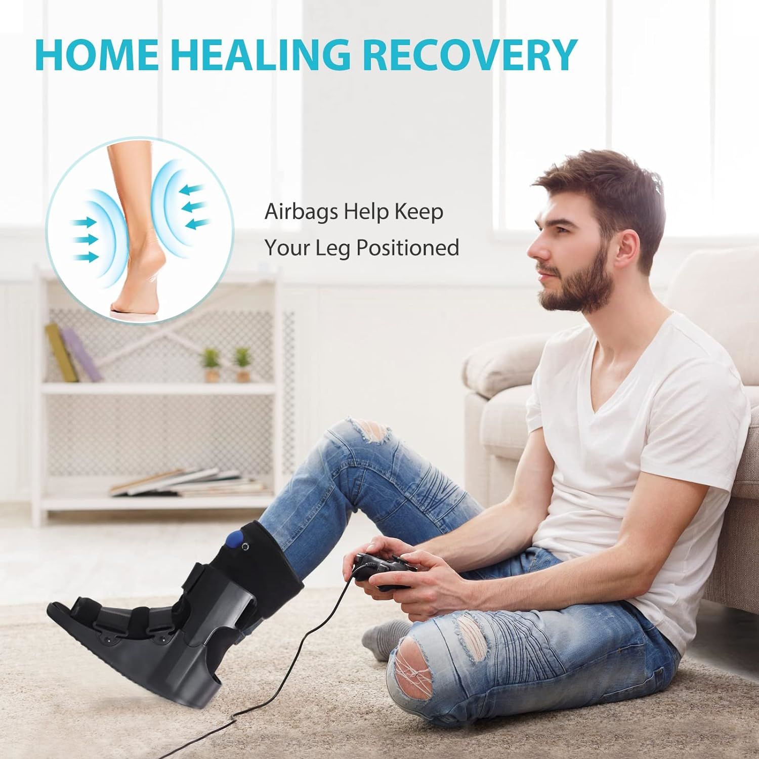 Inflatable Short Adjustable Walker Boot Brace for 01