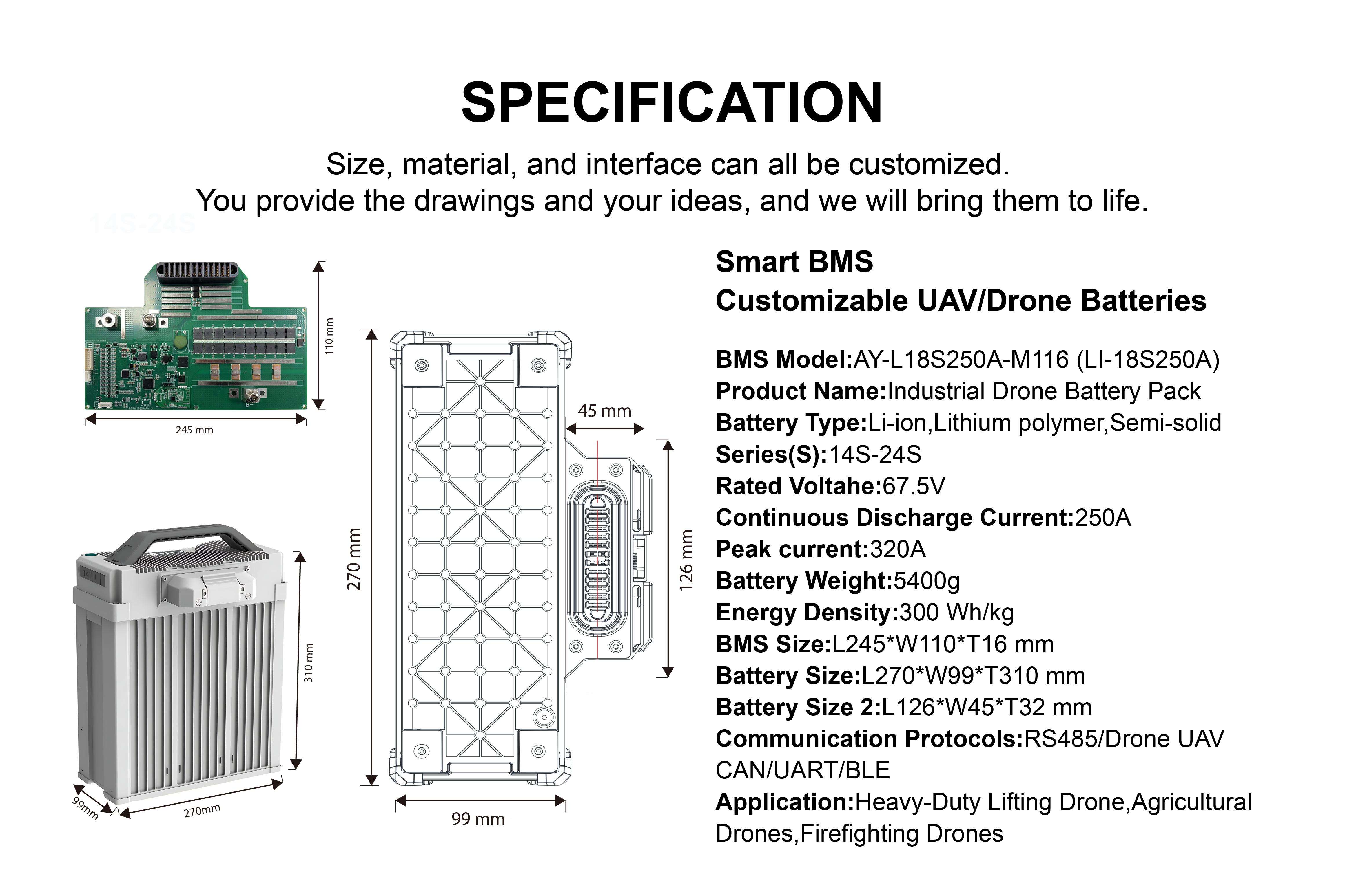 Customizable agricultural drone BMS-11