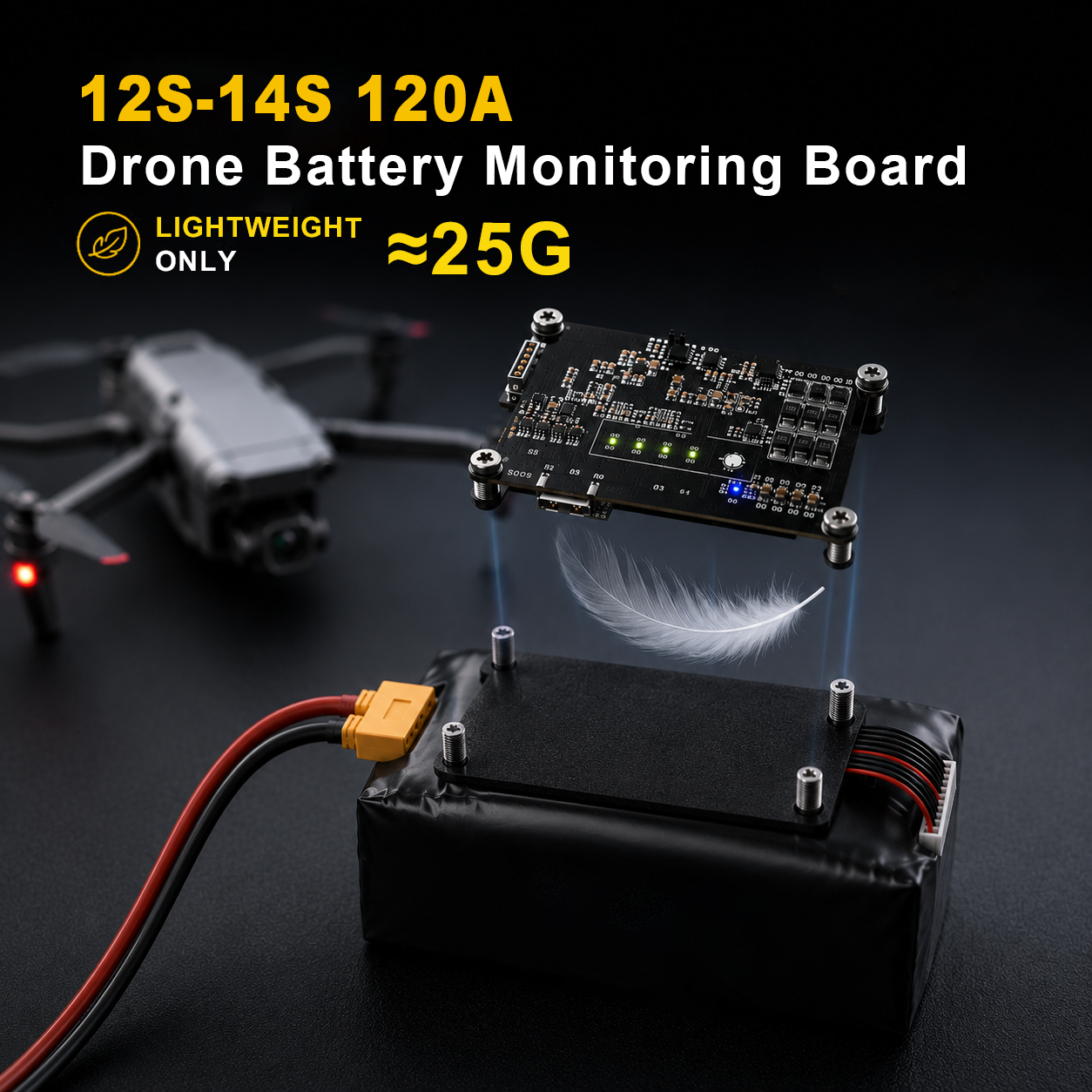 12S-14S 120A Drone Battery Monitoring Board for UAV