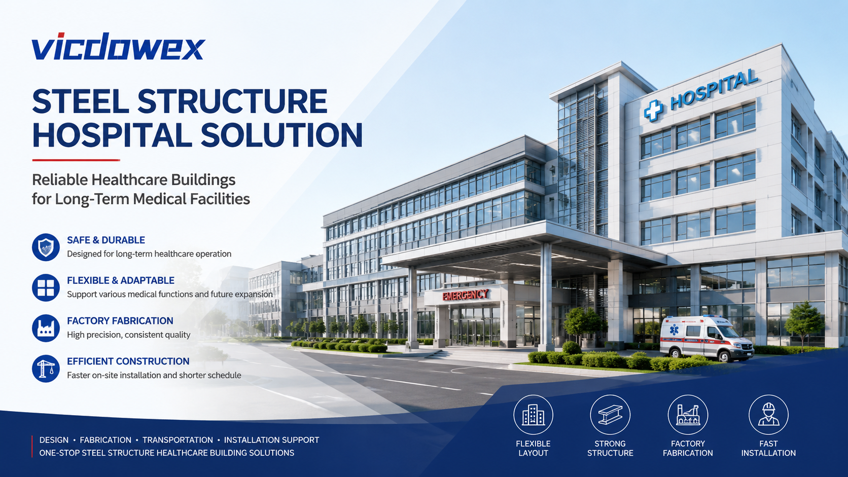 Steel Structure Hospital Solution | Healthcare Buildings for Long-Term Medical Facilities