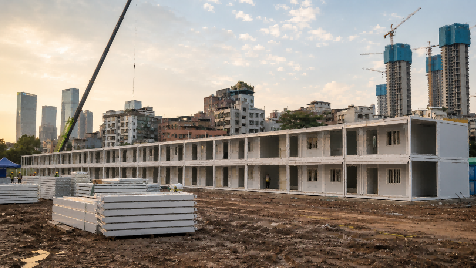 151 Flat Pack Container Units Support Project Offices and Staff Accommodation in Guangzhou