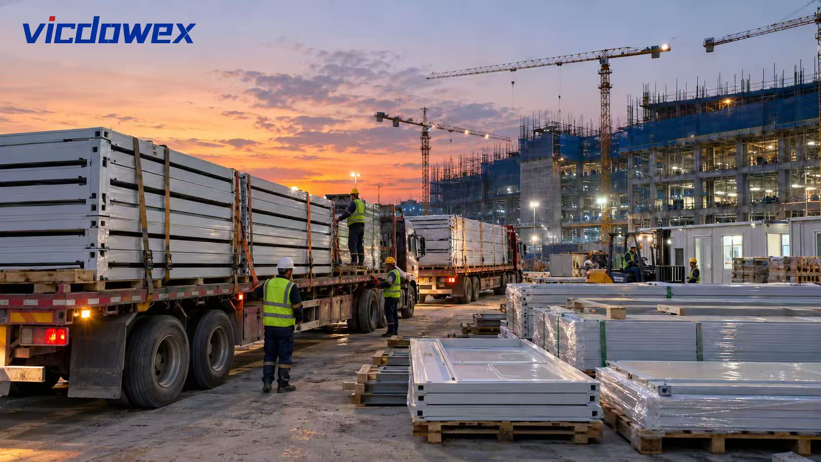 VICDOWEX Flat Pack Container Offices Arrive at Hai Phong Project Site in Vietnam