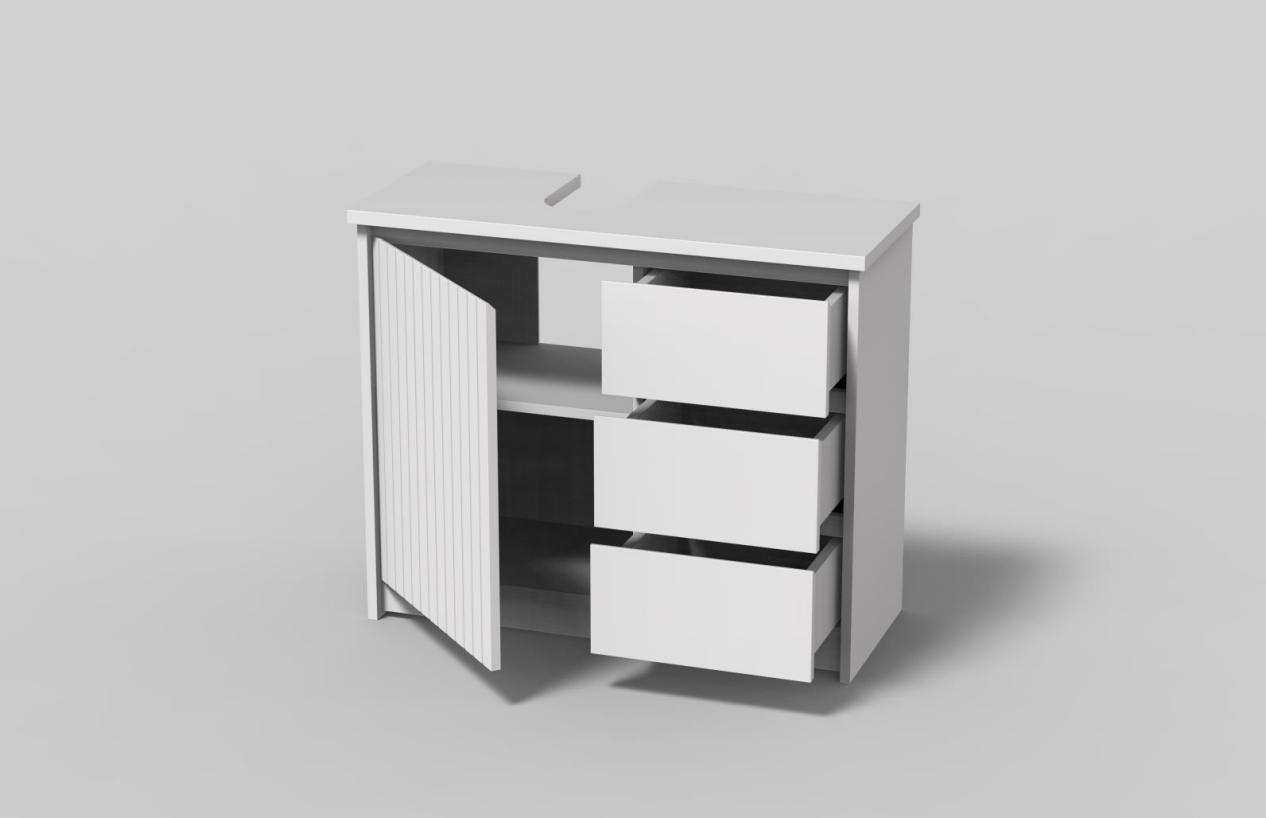 Bathroom Sink Vanity Cabinet with 3 Drawers and Left Storage Door