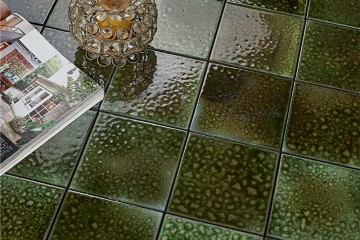 Kitchen Wall Sticker Retro Green Glazing Ceramic Tiles