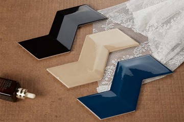 Kitchen Wall Sticker Bright Glossy Chevron Ceramic Tiles