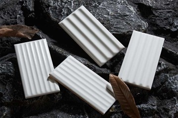 Pure White 3D Vertical Stripes Long Tiles South Africa