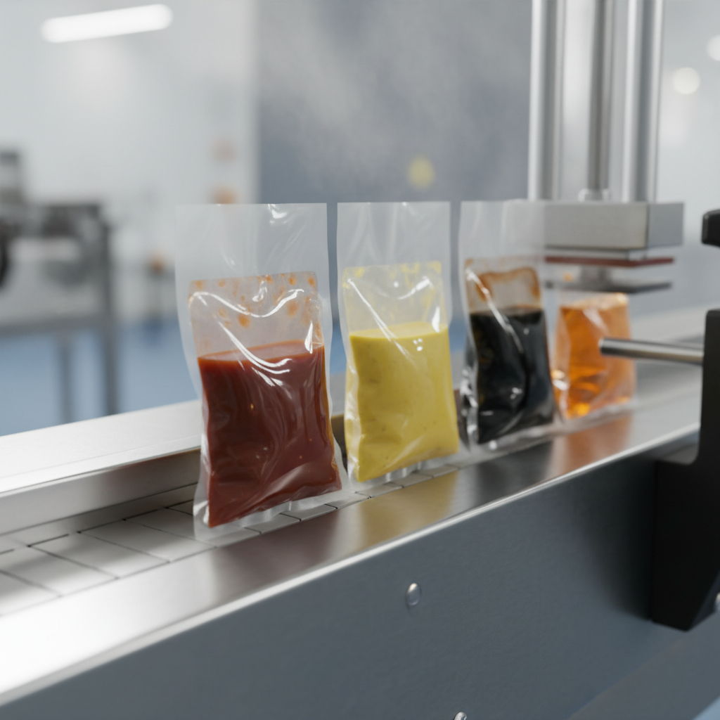 Glossy Finish Film For Sauce And Liquid Flavoring Packets