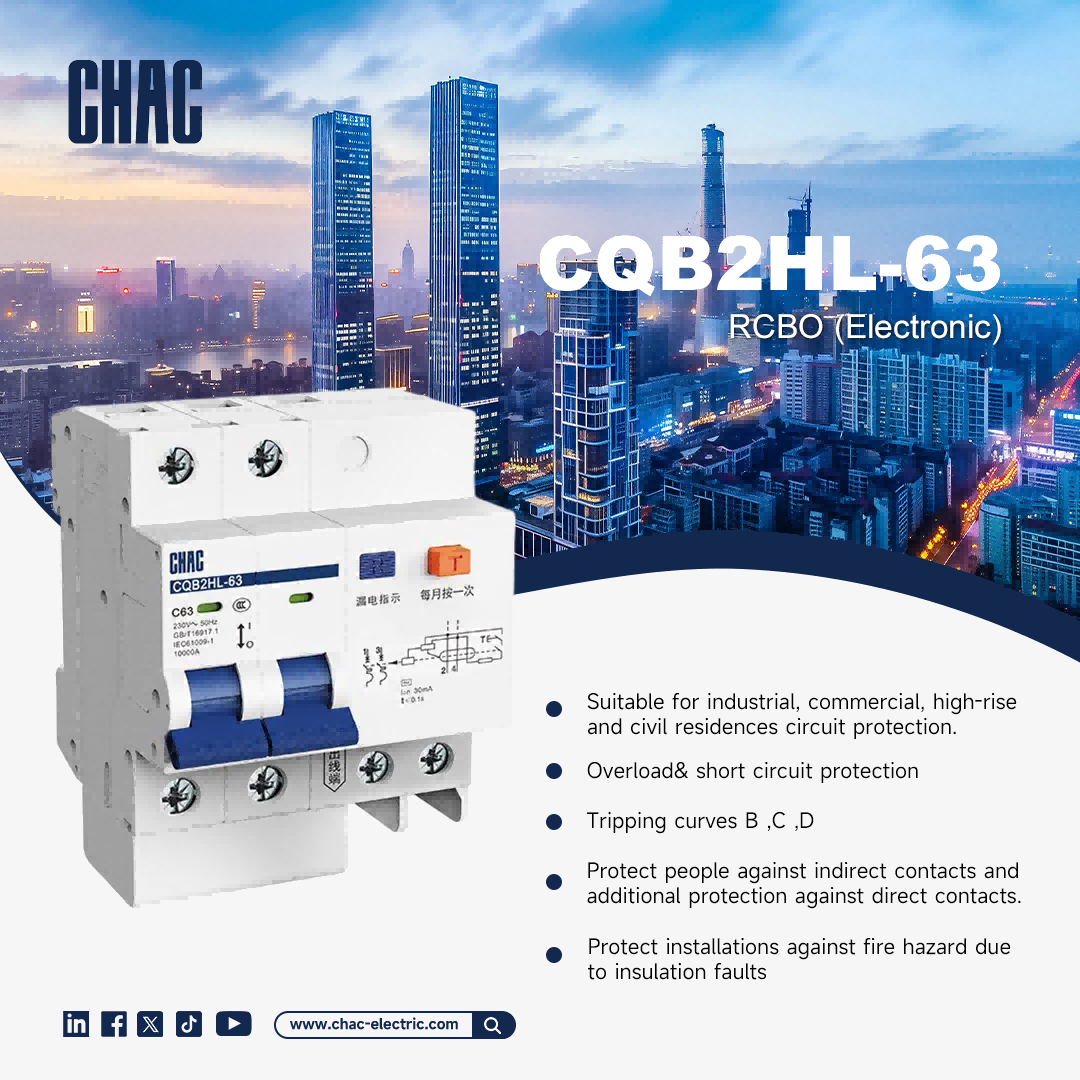 CHAC CQB2HL-63 Electronic RCBO: Intelligent Circuit Protection for Modern Electrical Systems