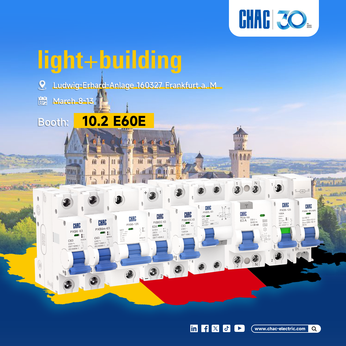 CHAC at Light+Building 2026: Where Electrical Innovation Powers On – Spotlight on the PXB6 Series Circuit Breakers