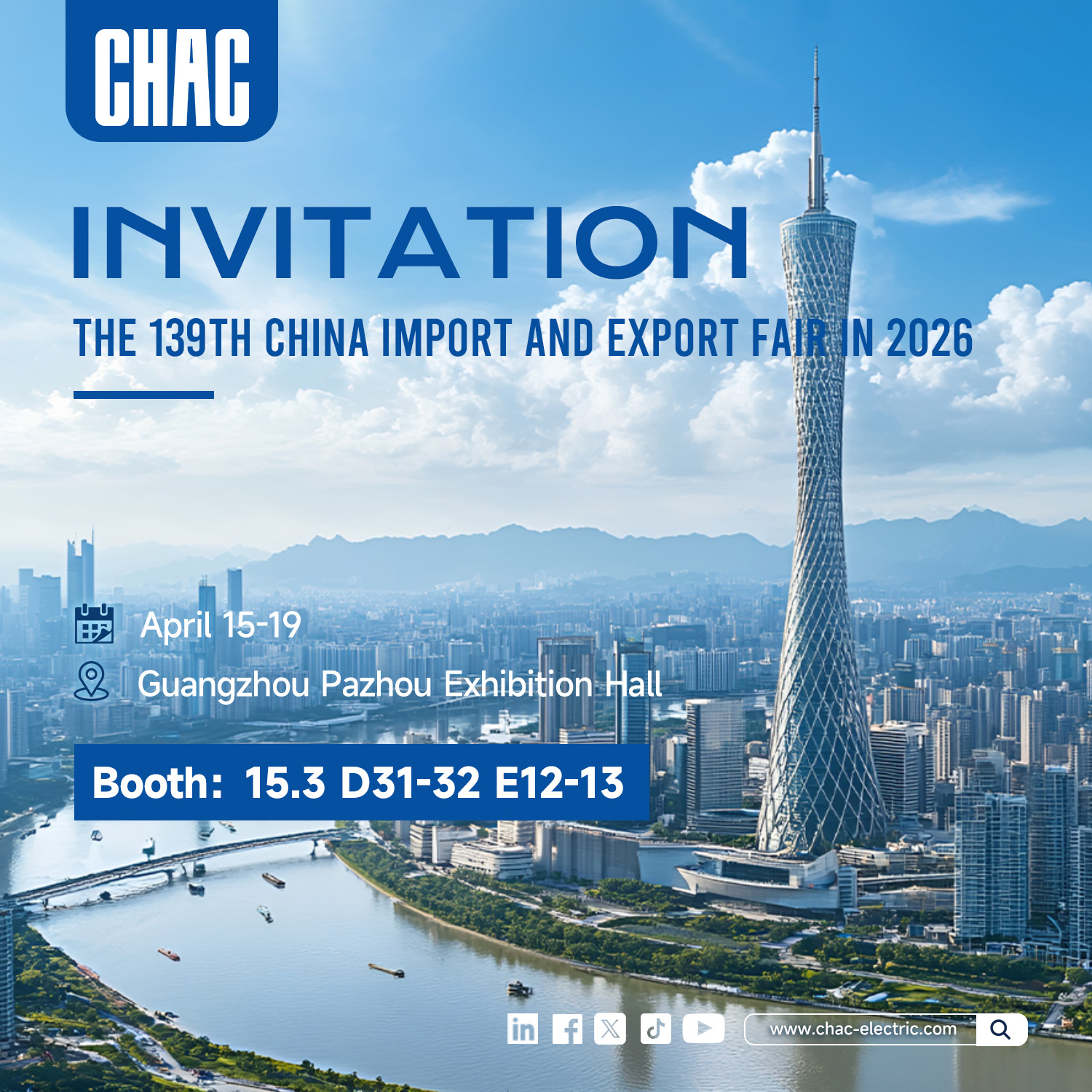 Invitation: Meet CHAC Electric at the 139th Canton Fair 2026