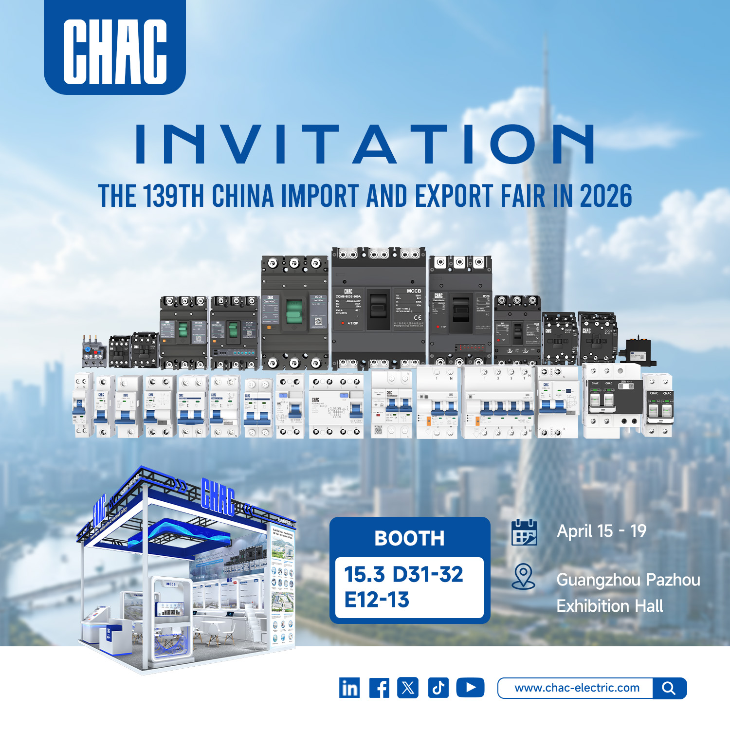 Join CHAC Electric at the 139th Canton Fair 2026: Discover Our Latest Low-Voltage Innovations