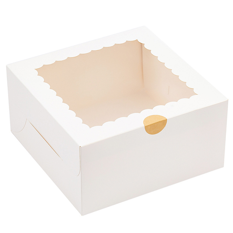 White Inch Paper Bakery Boxes with Window D01