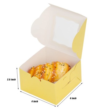 Wholesale Disposable Kraft Ivory Paper Cake Box With Window Packaging for Pastry