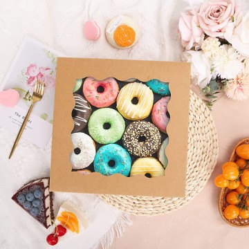 Hot Selling Window Pie Box, Cookie Box, Donut & Muffin Cup, Egg Tart Baking Packaging