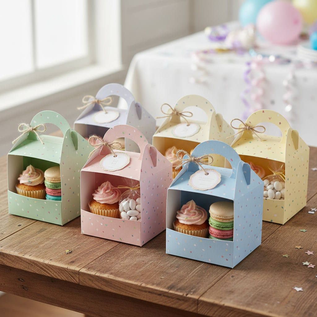 Dessert Box With Handle For Party Favors