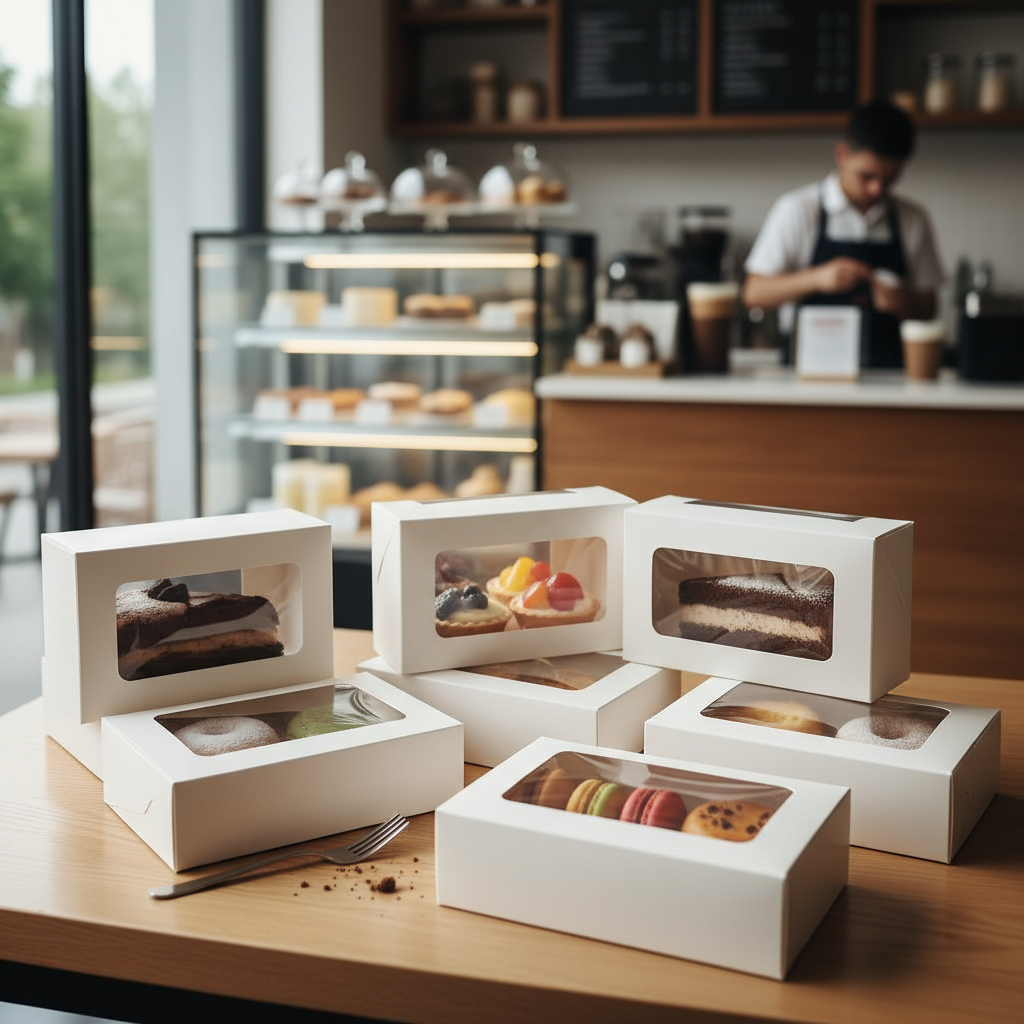 White Dessert Boxes For Sweet Takeaway