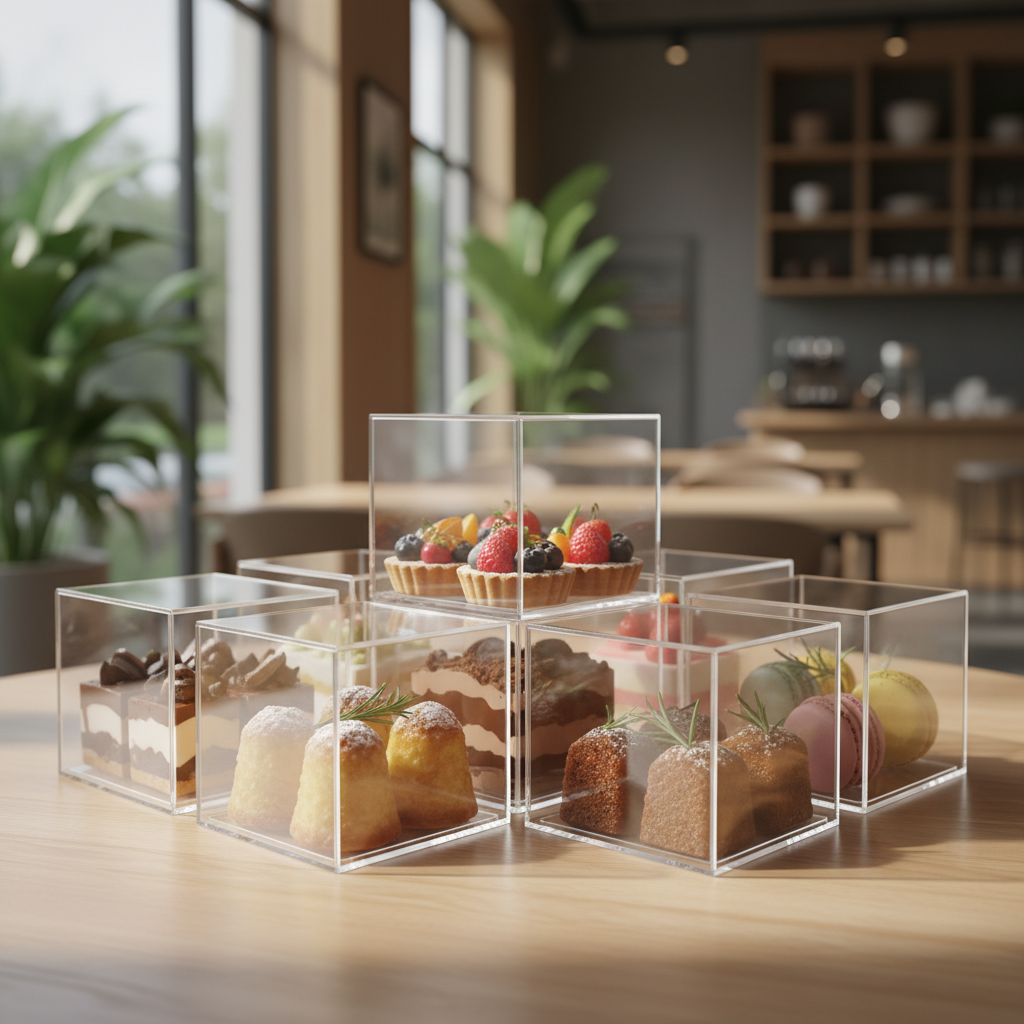 Clear Dessert Boxes For Brand Promotion