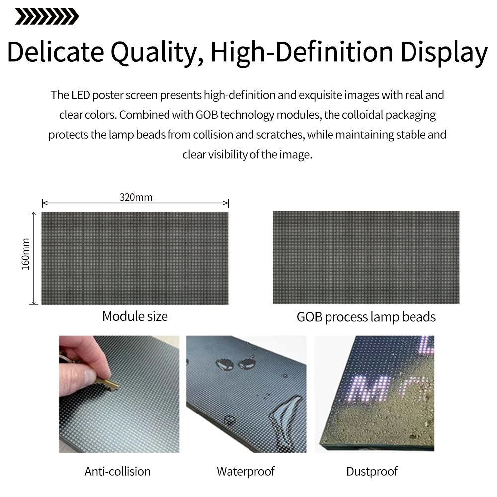 Details zur dreiteiligen Posterwand aus Aluminium-Druckguss – 1000 mm Breite und Höhe_03