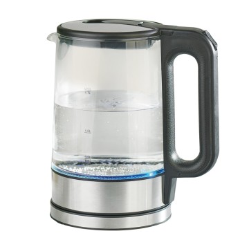 Premium 1.7L LED Borosilicate Kettle with Stainless Steel Lid