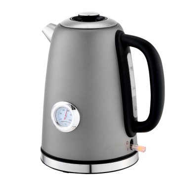 Retro 1.7L 304 Stainless Steel Electric Kettle with Thermometer