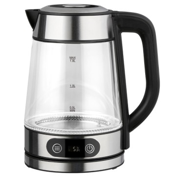 7-Level LED Glass Electric Kettle with Removable Tea Filter