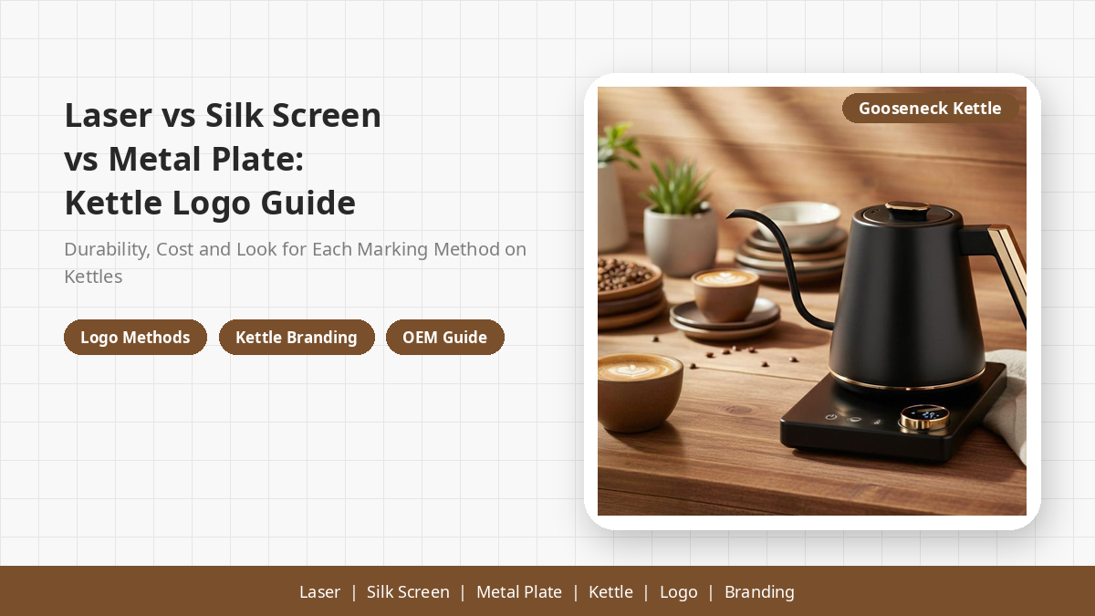 Laser vs Silk Screen vs Metal Plate: Kettle Logo Guide