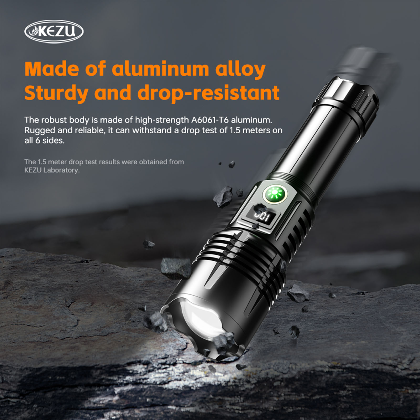 Lampe torche zoom 1200 lumens, autonomie de 32 heures, fonction batterie externe (2)