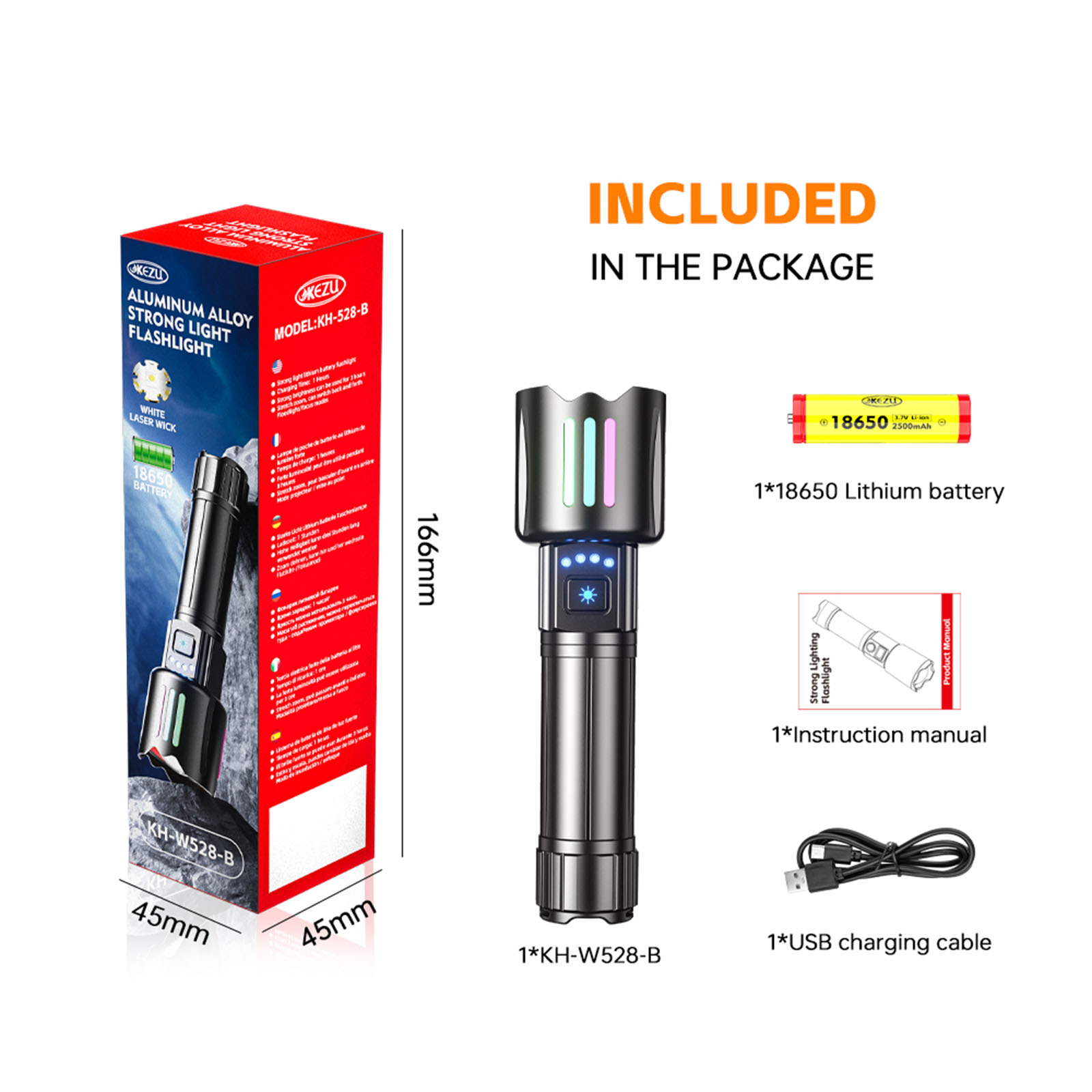 Lampe torche zoomable 1200 lumens, autonomie 24h, étanche (4)