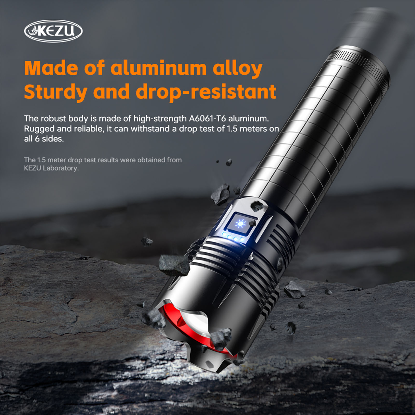 Lanterna Laser Branca de 20W, 10800mAh, Recarregável, 600M, 2000LM, Zoom, À Prova D'Água, para Camping e Caminhadas (4)