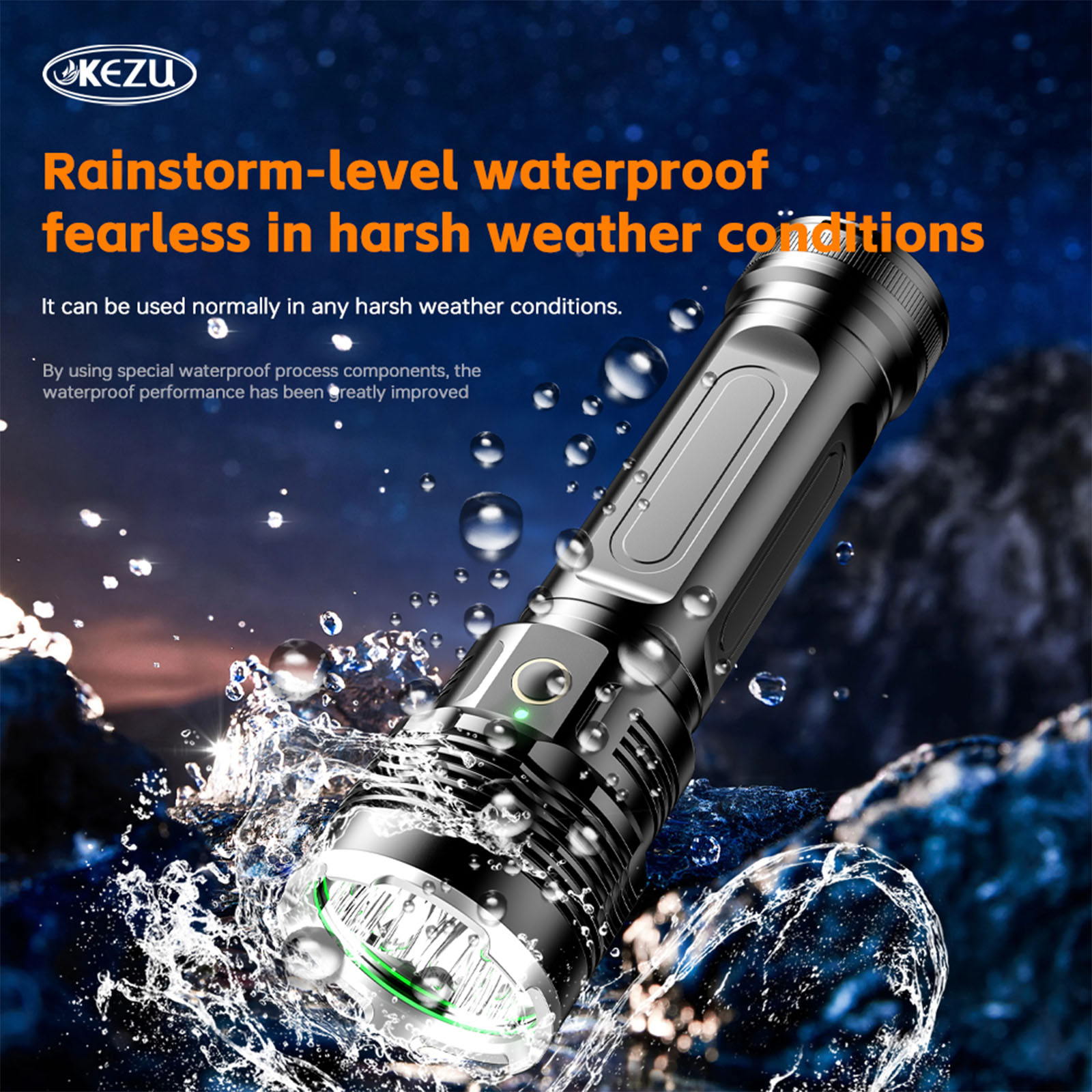 Lampe torche rechargeable 4200LM MXH-P50, corps LED, 8 batteries 18650 (1)