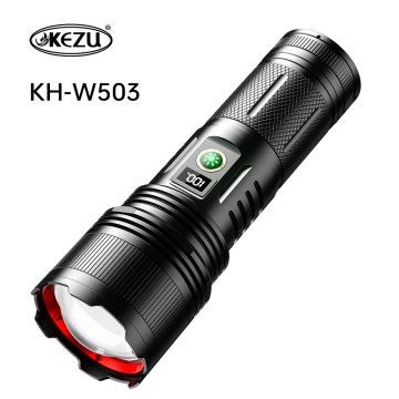 SX-503 Laser Flashlight 2000LM Rechargeable 6000mAh Zoomable Torch Waterproof 7000K Cool White Light