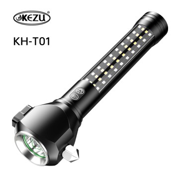 Multifunctional Flashlight 7-in-1 Emergency Tool with Power Bank, Safety Hammer, Seatbelt Cutter, Alarm, Camping Light, Strobe Light & Magnetic Base
