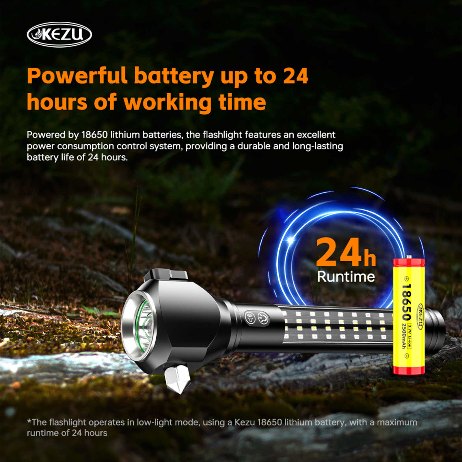 Lampe torche multifonctionnelle 7 en 1 avec outil d'urgence comprenant batterie externe, marteau de sécurité, coupe-ceinture de sécurité, alarme, lampe de camping, lampe stroboscopique et base magnétique (6)