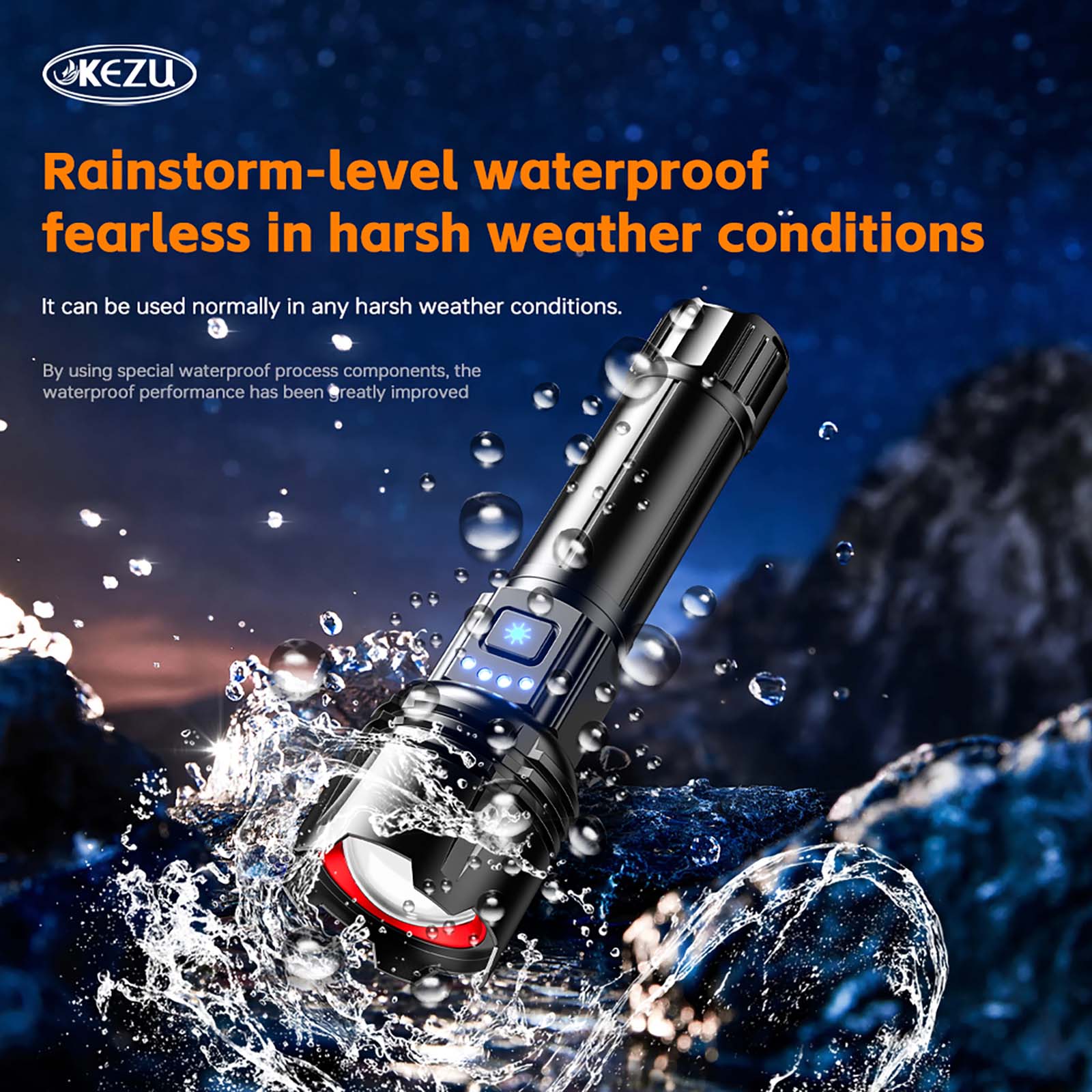 OEM Rechargeable LED Flashlight, 5000 Lumens Super Bright Waterproof Adjustable Focus (1)